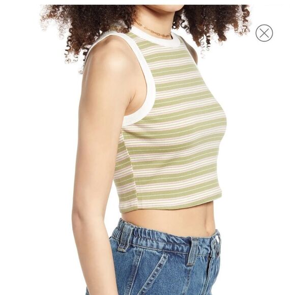 NWOT BP Ringer Tank, Green Kalee Stripe, size 2X - Picture 3 of 11